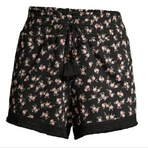 No Boundaries Juniors' Mid-Rise Knit Relaxed Drawstring Gauze Shorts Siz…